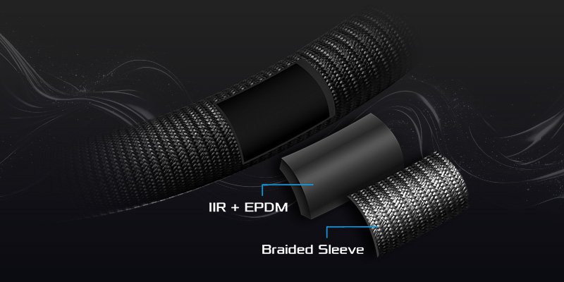 Industrial-Grade IIR+EPDM Sleeved Tubing